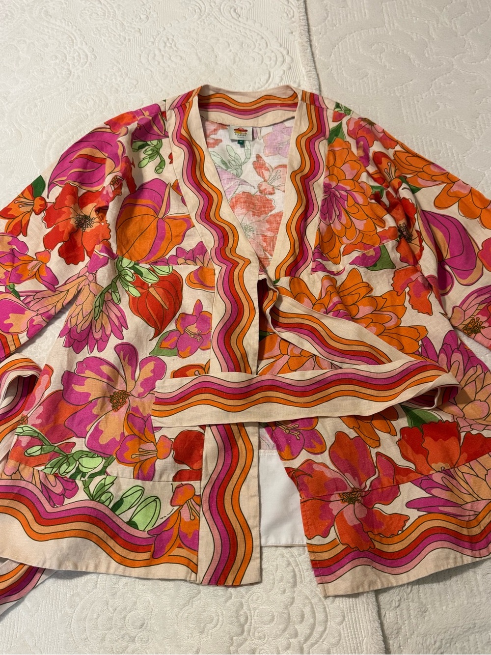 Farm RIO Vibrant Floral Dress in Pink, Orange & Green
